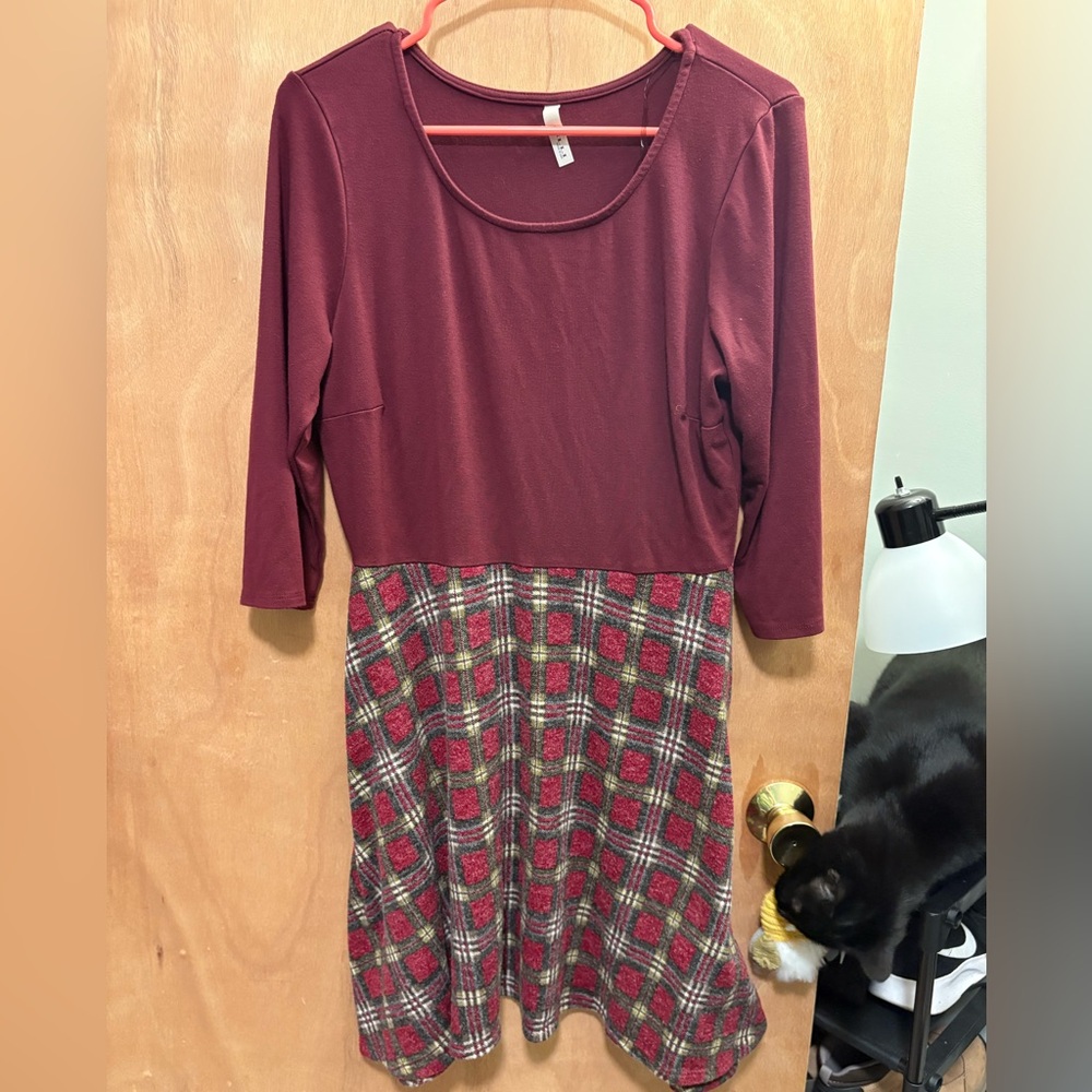 Gilli Plaid Dress, 1X, NEVER WORN